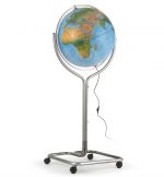 Schulglobus 50cm Rthgloben Lehrmittel fr Unterricht Seminare Standglobus schwenkbar, DP50Erika  Doppelbildkartografie politisch/physisch, Globus Weltkugel Erde Earth Globe